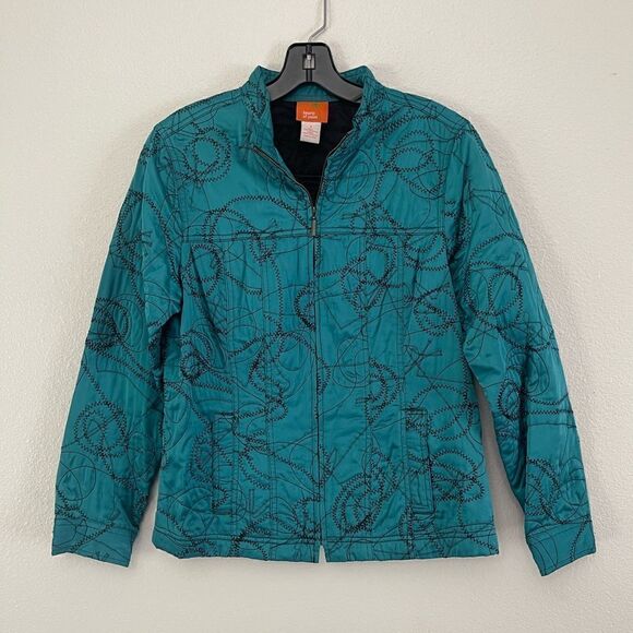Hearts of Palm Satin Embroidered Jacket Size Small - Picture 1 of 4